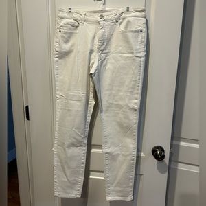 AnnTaylor Loft white curvy skinny jeans